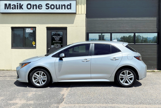 Toyota 2019 Corolla Hatch with professional window tint in North Bay
